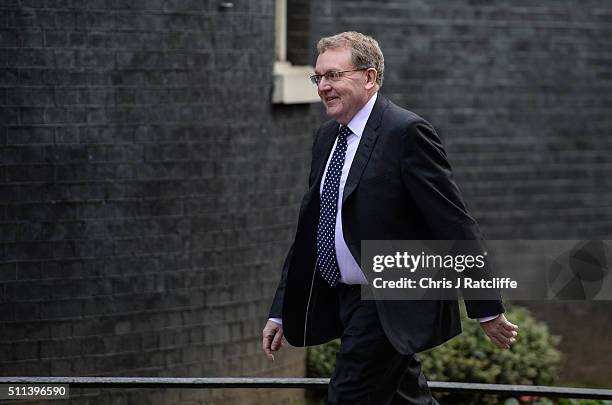 Scottish Secretary David Mundell arrives at Downing Street on February 20, 2016 in London, England. Mr Cameron has returned to London after securing...