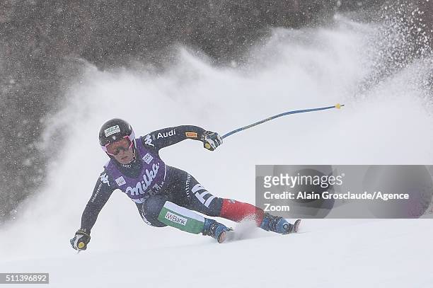Elena Fanchini of Italy competes during the Audi FIS Alpine Ski World Cup Women's Downhill on February 20, 2016 in La Thuile, Italy.