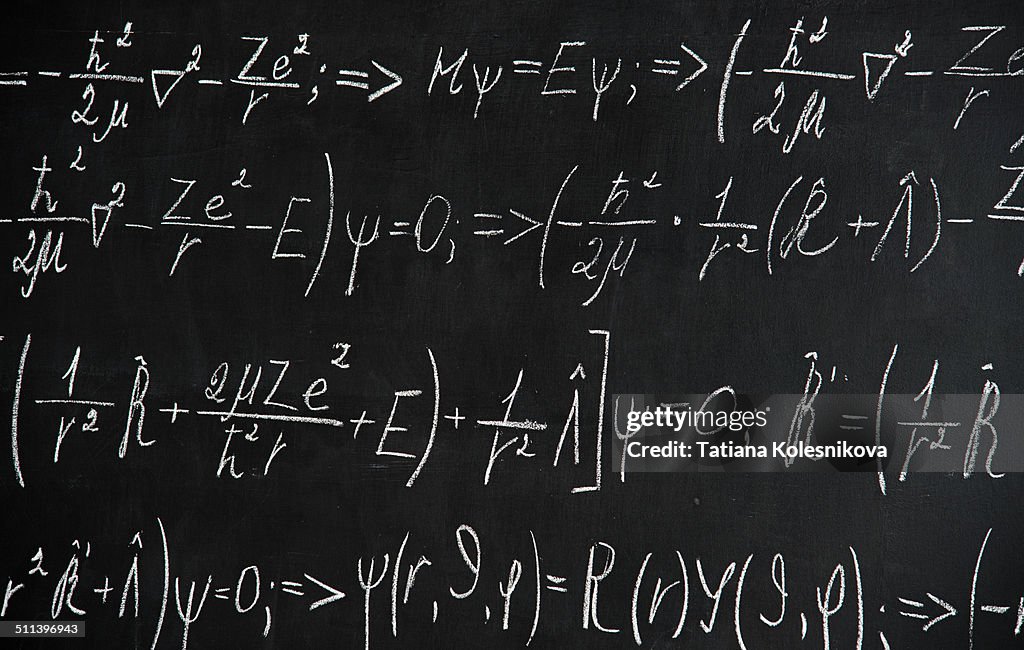 Equations on blackboard