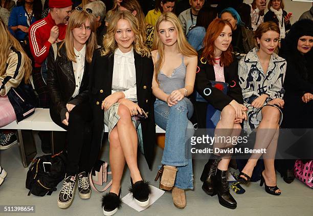 India Rose James, Poppy Jamie, Anais Gallagher, Angela Scanlon and Billie JD Porter attend the SIBLING show during London Fashion Week Autumn/Winter...