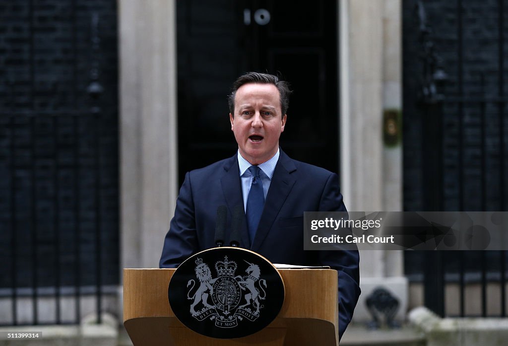 Prime Minster David Cameron Returns To Downing Street After EU Summit