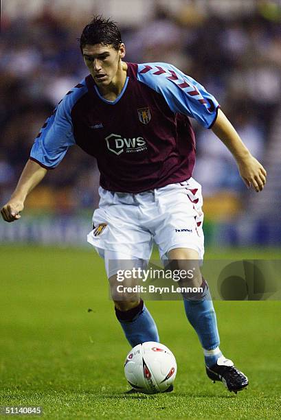 Gareth Barry of Aston Villa in action during the pre-season friendly match between Derby County and Aston Villa at Pride Park on August 3, 2004 in...