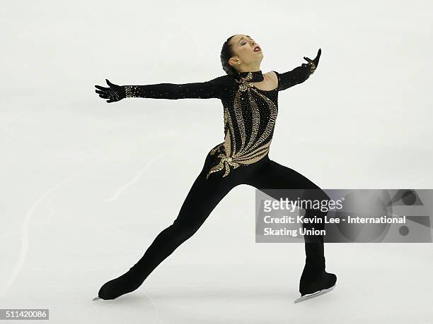 Brooklee Han of Australia performs during the Ladies Free Skating on day three of the ISU Four Continents Figure Skating Championships 2016 at Taipei...