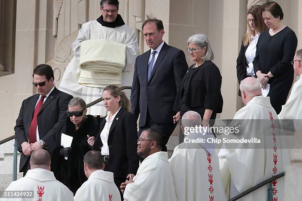 Supreme Court Associate Ruth Bader Ginsburg , Justice Samuel Alito and his wife Martha Bomgardner and Associate Justice Elena Kagan leave the the...