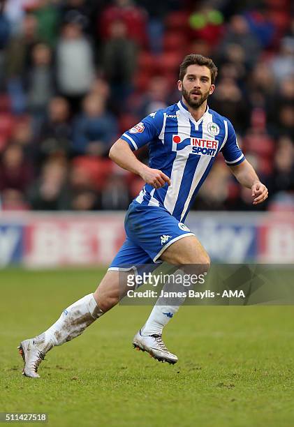 Will Grigg of Wigan Athletic during the Sky Bet League One match between Walsall and Wigan Athletic at Bescot Stadium on February 20, 2016 in...