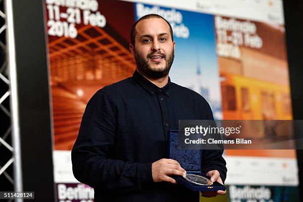Mahdi Fleifel winner of the Short Film Jury Prize Award, attends the award winners press conference of the 66th Berlinale International Film Festival...