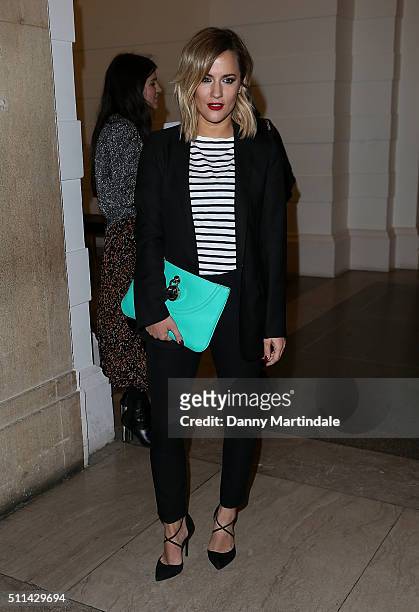 Caroline Flack attends the House of Holland show during London Fashion Week Autumn/Winter 2016/17 at on February 20, 2016 in London, England.