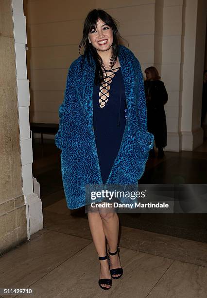 Daisy Lowe attends the House of Holland show during London Fashion Week Autumn/Winter 2016/17 at on February 20, 2016 in London, England.