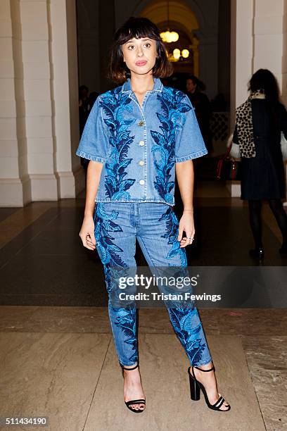 Foxes attends the Henry Holland show during London Fashion Week Autumn/Winter 2016/17 at Topshop Show Space Tatae Britain on February 20, 2016 in...