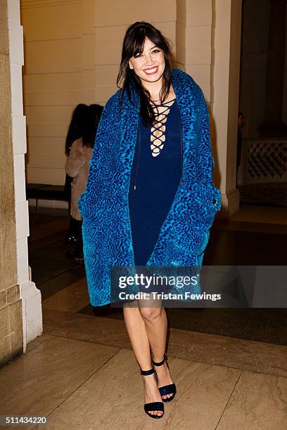 Daisy Lowe attends the Henry Holland show during London Fashion Week Autumn/Winter 2016/17 at The Topshop Show Space Tatae Britain on February 20,...