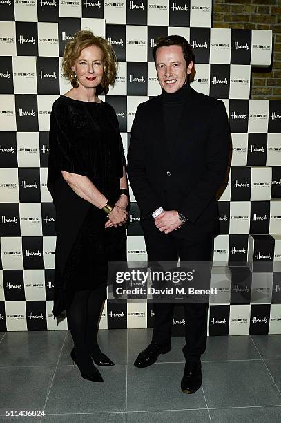 Julia Peyton-Jones and Jason Broderick attend the Serpentine Future Contemporaries x Harrods Party 2016 at The Serpentine Sackler Gallery on February...