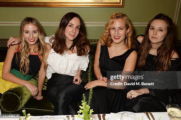 Harley Viera Newton, Serafina Sama, Charlotte Dellal and Valentine Fillol Cordier attend a private dinner hosted by Matchesfashion.com and Isa Arfen...