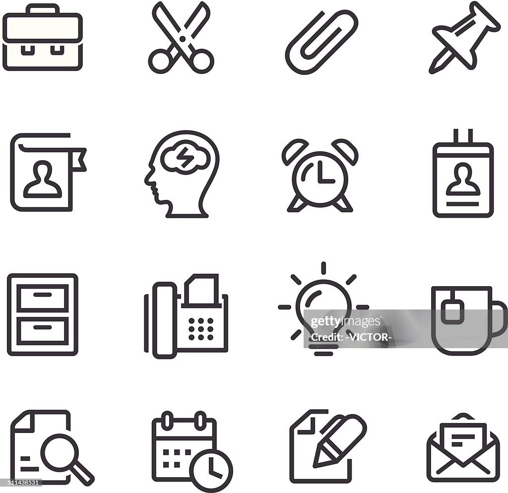 Office Work Icons - Line Series