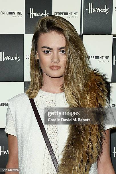 Natalie Joel attends the Serpentine Future Contemporaries x Harrods Party 2016 at The Serpentine Sackler Gallery on February 20, 2016 in London,...