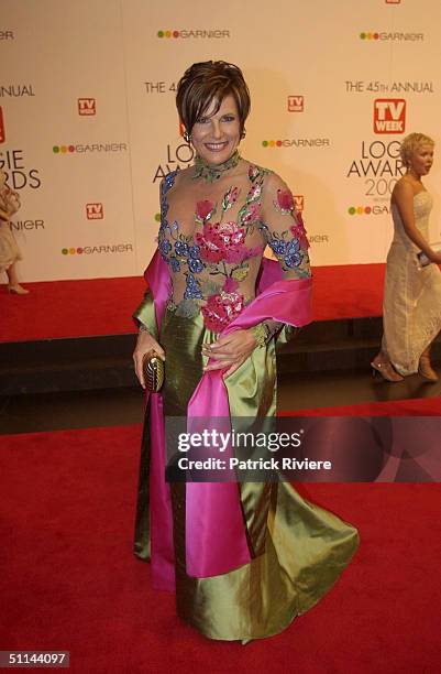 Susie Elelman arriving on the red carpet for the 45th Annual TV Week Logie Awards 2003 held at the Crown Casino, Melbourne, Australia. .