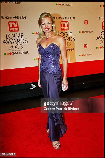 Sonja Kruger arriving on the red carpet for the 45th Annual TV Week Logie Awards 2003 held at the Crown Casino, Melbourne, Australia. .