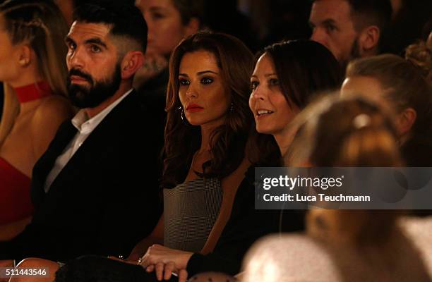 Natasha Poly, Adrien Koskas and Cheryl Fernandez-Versini attend the Gareth Pugh show at Fashion Scout during London Fashion Week Autumn/Winter...