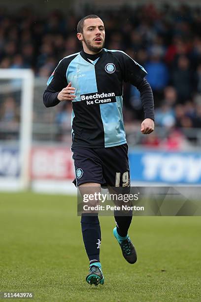 Michael Harriman of Wycombe Wanderers in action during the Sky Bet League Two match between Northampton Town and Wycombe Wanderers at Sixfields...