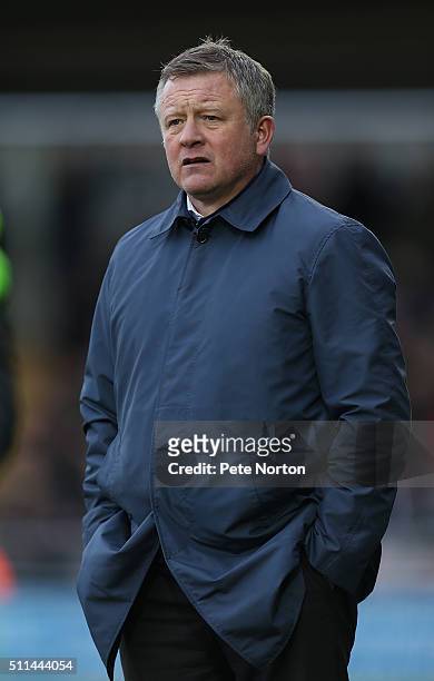 Northampton Town manager Chris Wilder looks on during the Sky Bet League Two match between Northampton Town and Wycombe Wanderers at Sixfields...