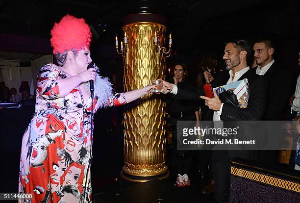 Beth Ditto and Marc Jacobs attend the Marc Jacobs Beauty dinner at the Club at Park Chinois on February 20, 2016 in London, England.