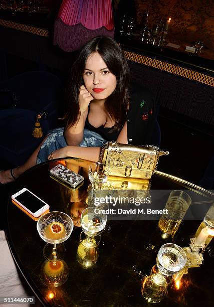 Atlanta de Cadenet attends the Marc Jacobs Beauty dinner at the Club at Park Chinois on February 20, 2016 in London, England.