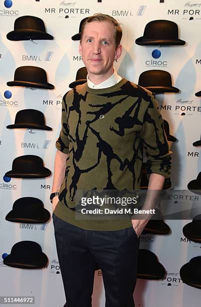 Christopher Raeburn attends Mr Porter's fifth birthday celebration at The Savile Club on February 20, 2016 in London, England.