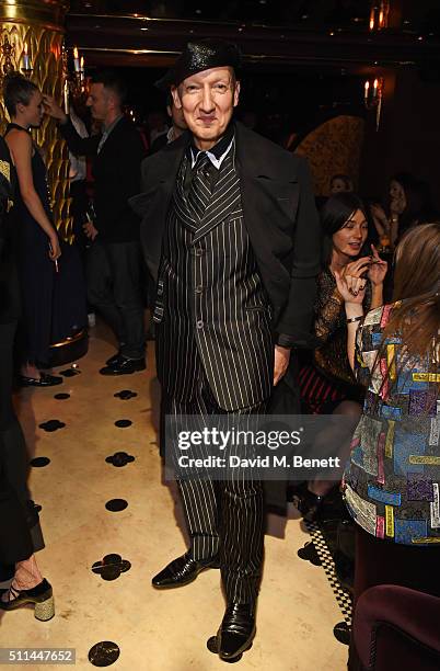 Stephen Jones attends the Marc Jacobs Beauty dinner at the Club at Park Chinois on February 20, 2016 in London, England.