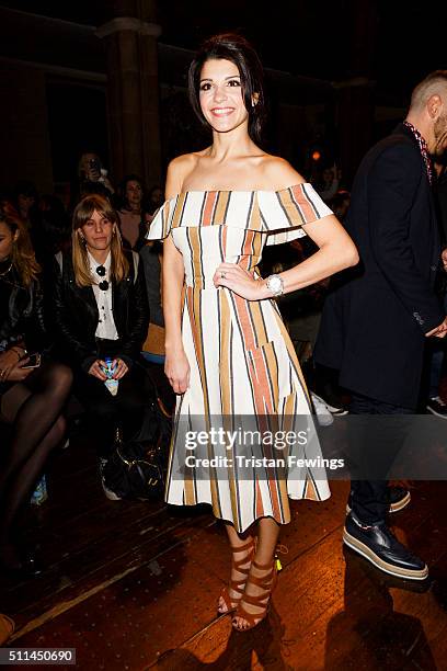 Natalie Anderson attends the Julien Macdonald show during London Fashion Week Autumn/Winter 2016/17 at on February 20, 2016 in London, England.