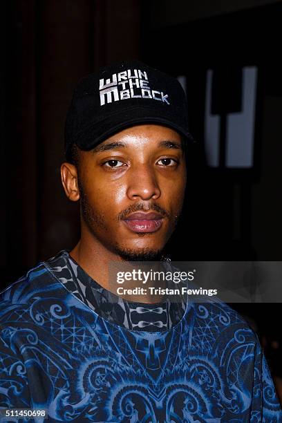 Bonkaz attends the Julien Macdonald show during London Fashion Week Autumn/Winter 2016/17 at on February 20, 2016 in London, England.