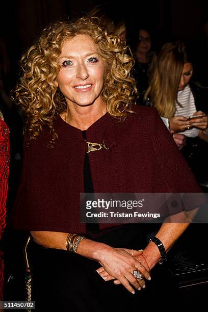 Kelly Hoppen attends the Julien Macdonald show during London Fashion Week Autumn/Winter 2016/17 at on February 20, 2016 in London, England.