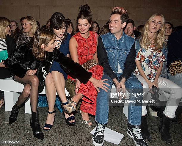 Alexa Chung, Daisy Lowe, Pixie Geldof, Nick Grimshaw and Mary Charteris attend the House of Holland show during London Fashion Week Autumn/Winter...