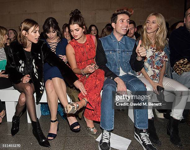 Alexa Chung, Daisy Lowe, Pixie Geldof, Nick Grimshaw and Mary Charteris attend the House of Holland show during London Fashion Week Autumn/Winter...