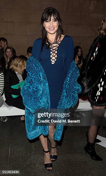 Daisy Lowe attends the House of Holland show during London Fashion Week Autumn/Winter 2016/17 at TopShop Show Space on February 20, 2016 in London,...