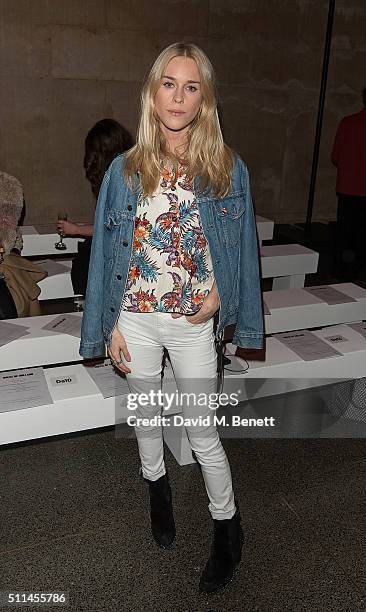 Mary Charteris attends the House of Holland show during London Fashion Week Autumn/Winter 2016/17 at TopShop Show Space on February 20, 2016 in...