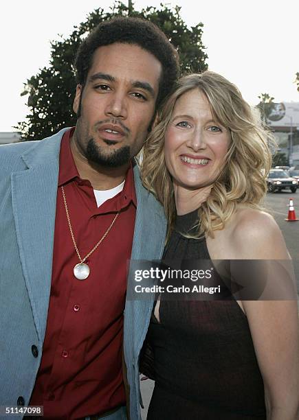 Musician Ben Harper and girlfriend, actress Laura Dern arrive at the Premiere of "We Don't Live Here Anymore" at the Director's Guild Theatre on...