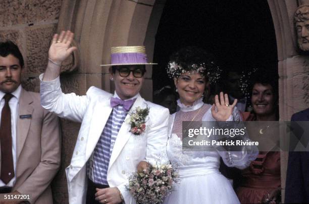 ELTON JOHN AND RENATE BLAUEL AT ST MARK'S CHURCH .