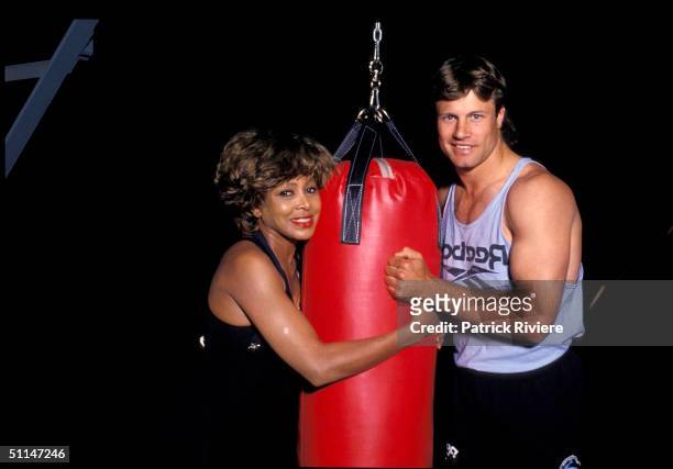 SYDNEY TINA TURNER AND RUGBY LEAGUE PERSONALITY ANDREW ETTINGHAUSEN IN SYDNEY.