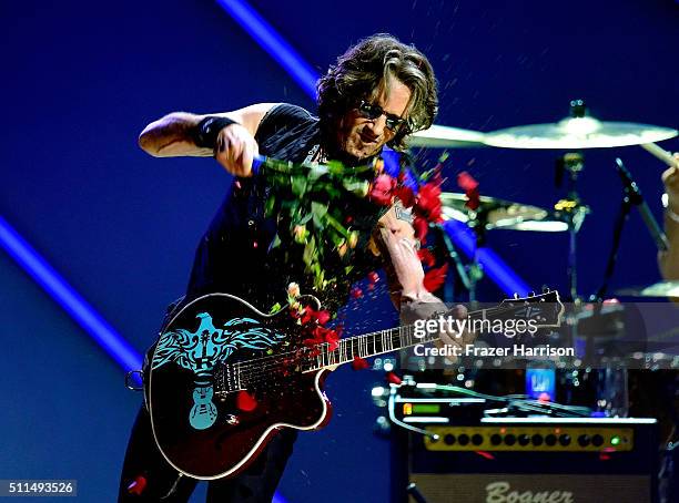 Recording artist Rick Springfield performs onstage during the first ever iHeart80s Party at The Forum on February 20, 2016 in Inglewood, California.