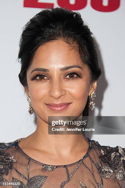 Actress Aarti Mann arrives at the CBS's "The Big Bang Theory" Celebrates 200th Episode at the Vibiana on February 20, 2016 in Los Angeles, California.