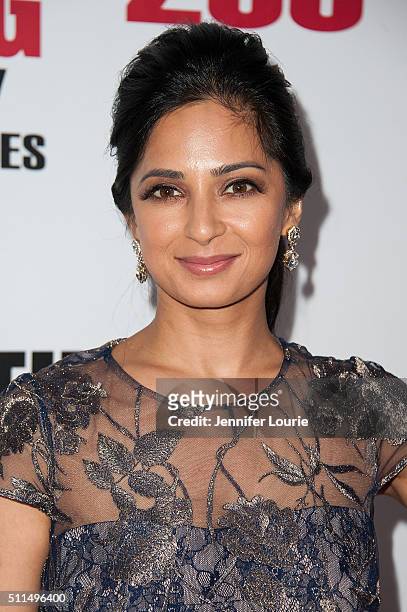 Actress Aarti Mann arrives at the CBS's "The Big Bang Theory" Celebrates 200th Episode at the Vibiana on February 20, 2016 in Los Angeles, California.