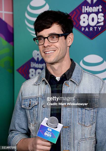 IHeartRadio personality Kevin Manno speaks backstage during the first ever iHeart80s Party at The Forum on February 20, 2016 in Inglewood, California.