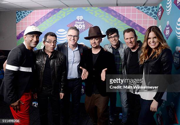 Musicians Mikey Craig and Jon Moss of Culture Club, iHeartRadio personality Sean Valentine, singer Boy George of Culture Club, iHeartRadio...