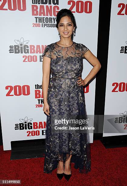 Actress Aarti Mann attends "The Big Bang Theory" 200th episode celebration at Vibiana on February 20, 2016 in Los Angeles, California.