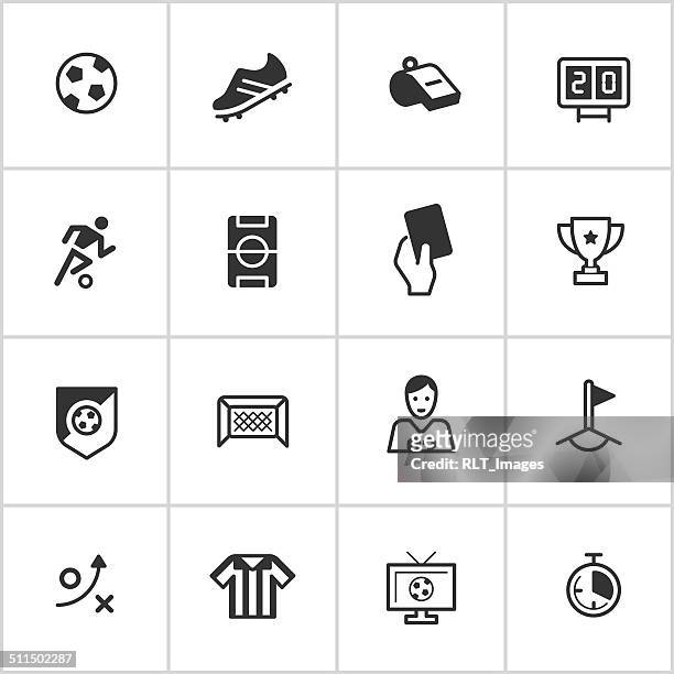 ilustraciones, imágenes clip art, dibujos animados e iconos de stock de fútbol serie inky iconos — - penalización