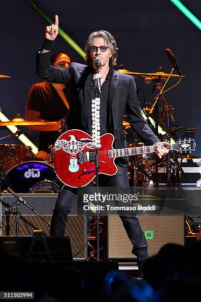 Recording artist Rick Springfield performs on stage during the iHeart80s Party 2016 at The Forum on February 20, 2016 in Inglewood, California.