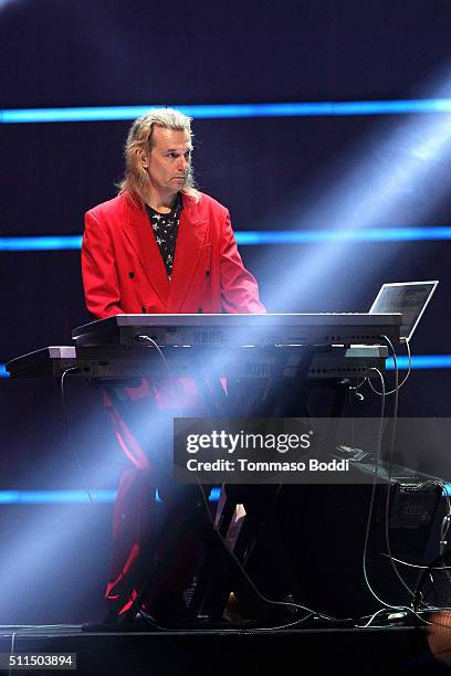 Recording artist Fred Bensi of music group Missing Persons performs on stage during the iHeart80s Party 2016 at The Forum on February 20, 2016 in...