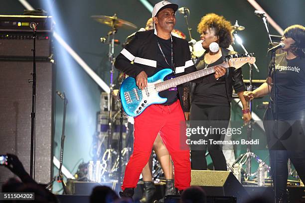 Recording artist Mikey Craig of Culture Club performs on stage during the iHeart80s Party 2016 at The Forum on February 20, 2016 in Inglewood,...