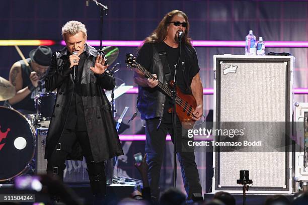 Recording artist Billy Idol performs on stage during the iHeart80s Party 2016 at The Forum on February 20, 2016 in Inglewood, California.