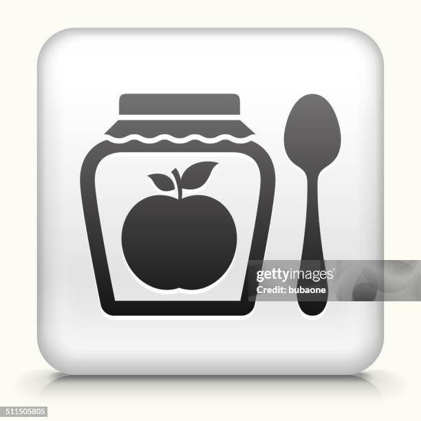 square button with apple jam - jello stock illustrations