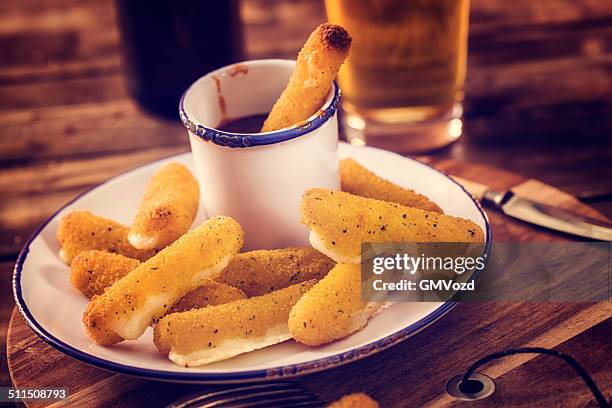 mozzarella sticks - cheese stick stock-fotos und bilder